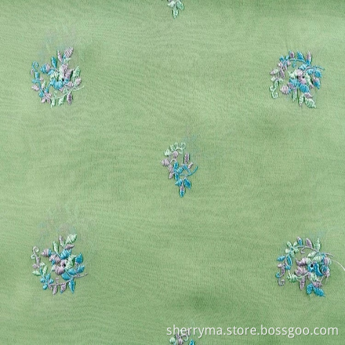 Plain embroidered japanese chiffon fabric